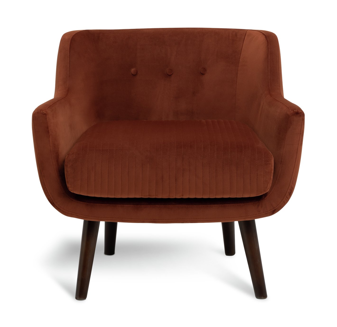Habitat Nellie Velvet Chair — Rust Orange