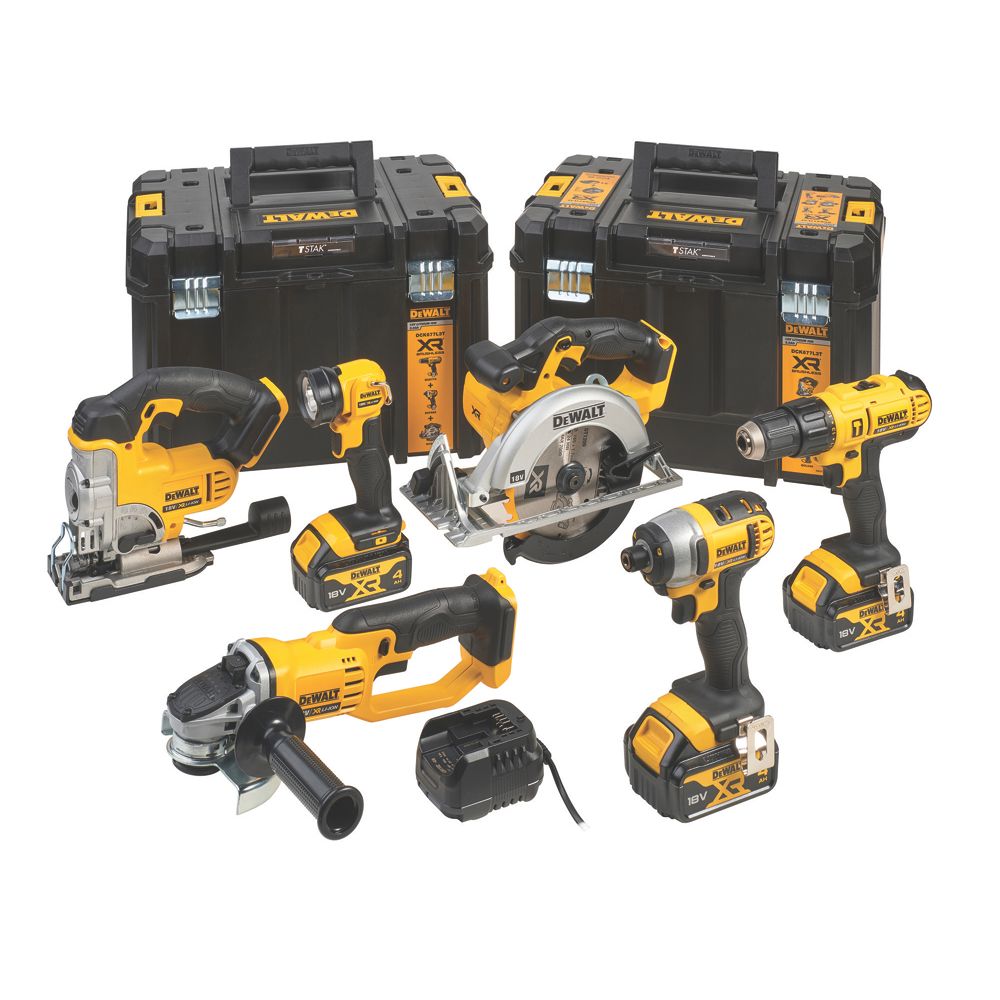 DeWalt XR 18V Cordless 6-Piece Kit with 3 x 4.0Ah Batteries