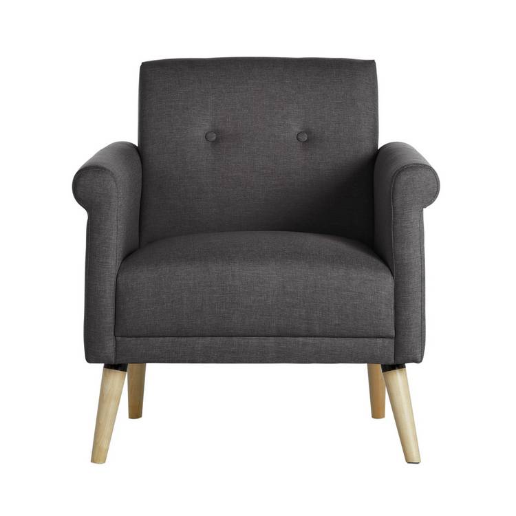 Argos Home Evie Fabric Armchair in a Box, Charcoal