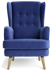 Habitat Callie Velvet Chair — Cornflower Blue