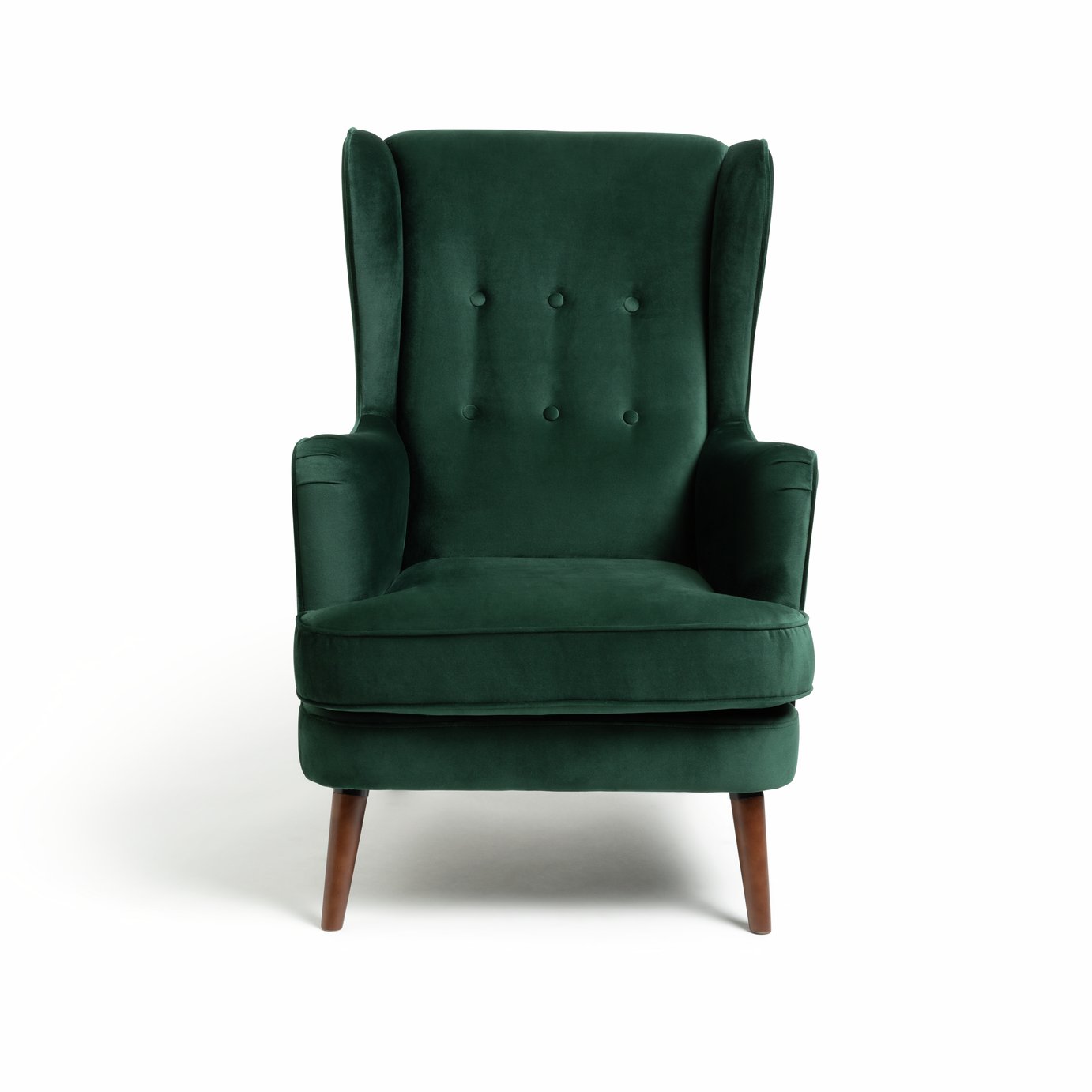Habitat Callie Velvet Wingback Chair — Forest Green