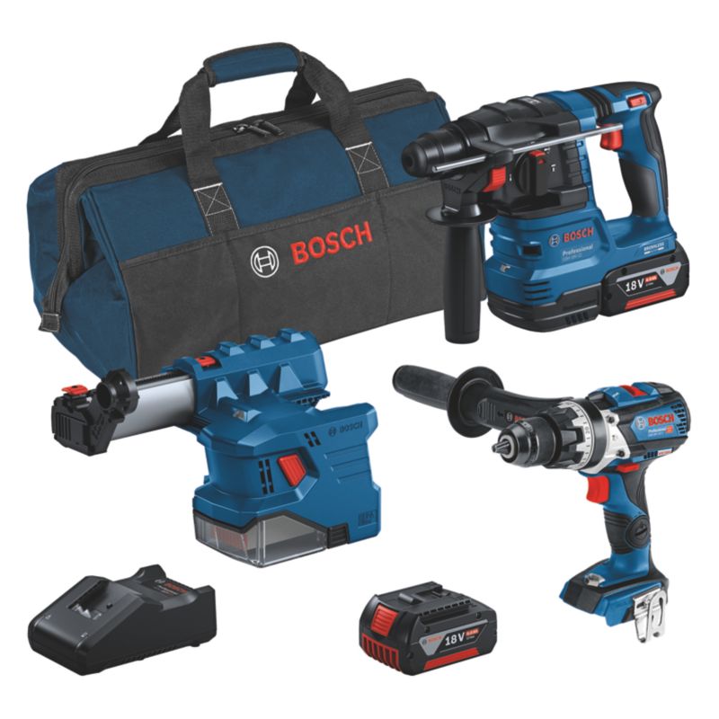 Bosch Professional 18V AMPShare Brushless 3-Piece Kit, 2 x 4.0Ah
