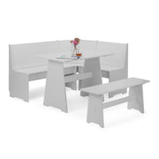 Julian Bowen Newport Corner Dining Set & 2 Benches — White