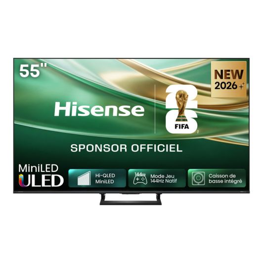Hisense 55E8S – Téléviseur Mini LED QLED 4K 55 pouces 144 Hz