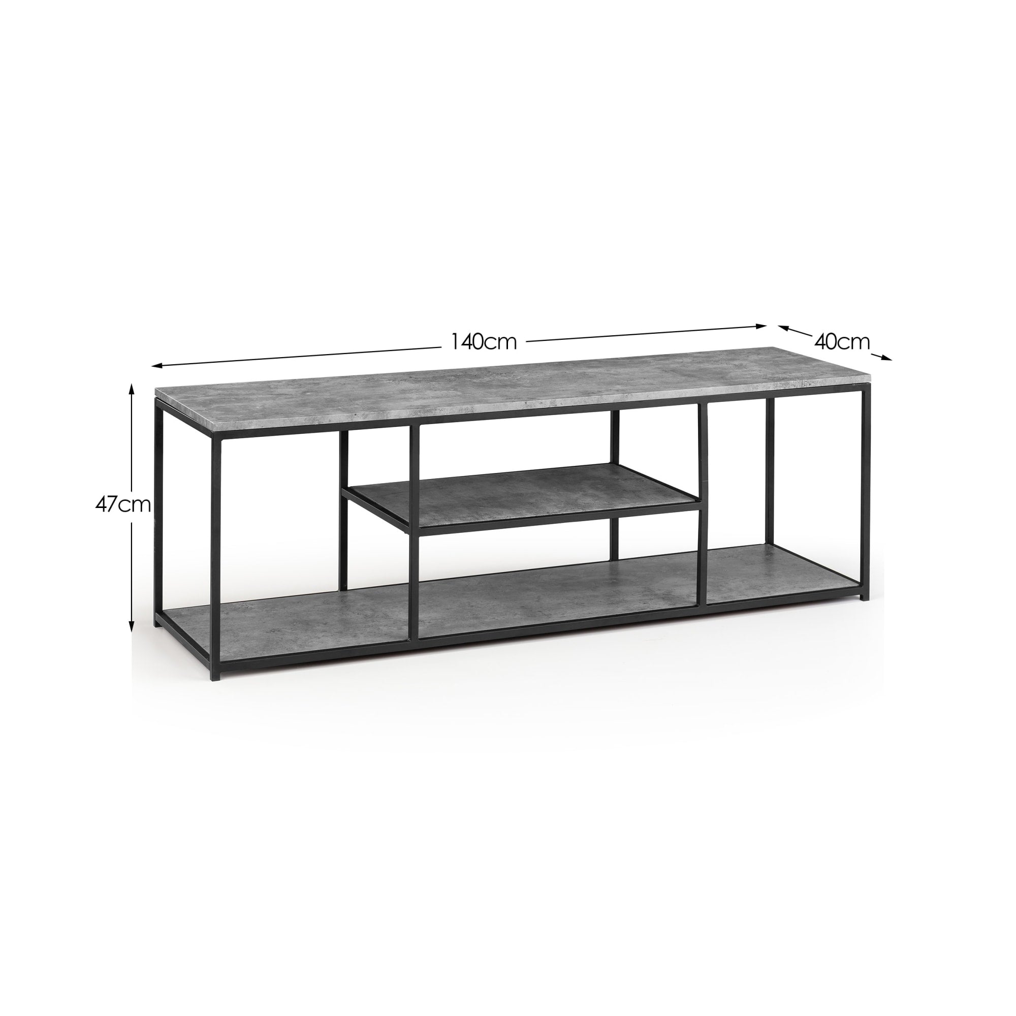 Julian Bowen Staten TV Unit 140cm - Black and Grey