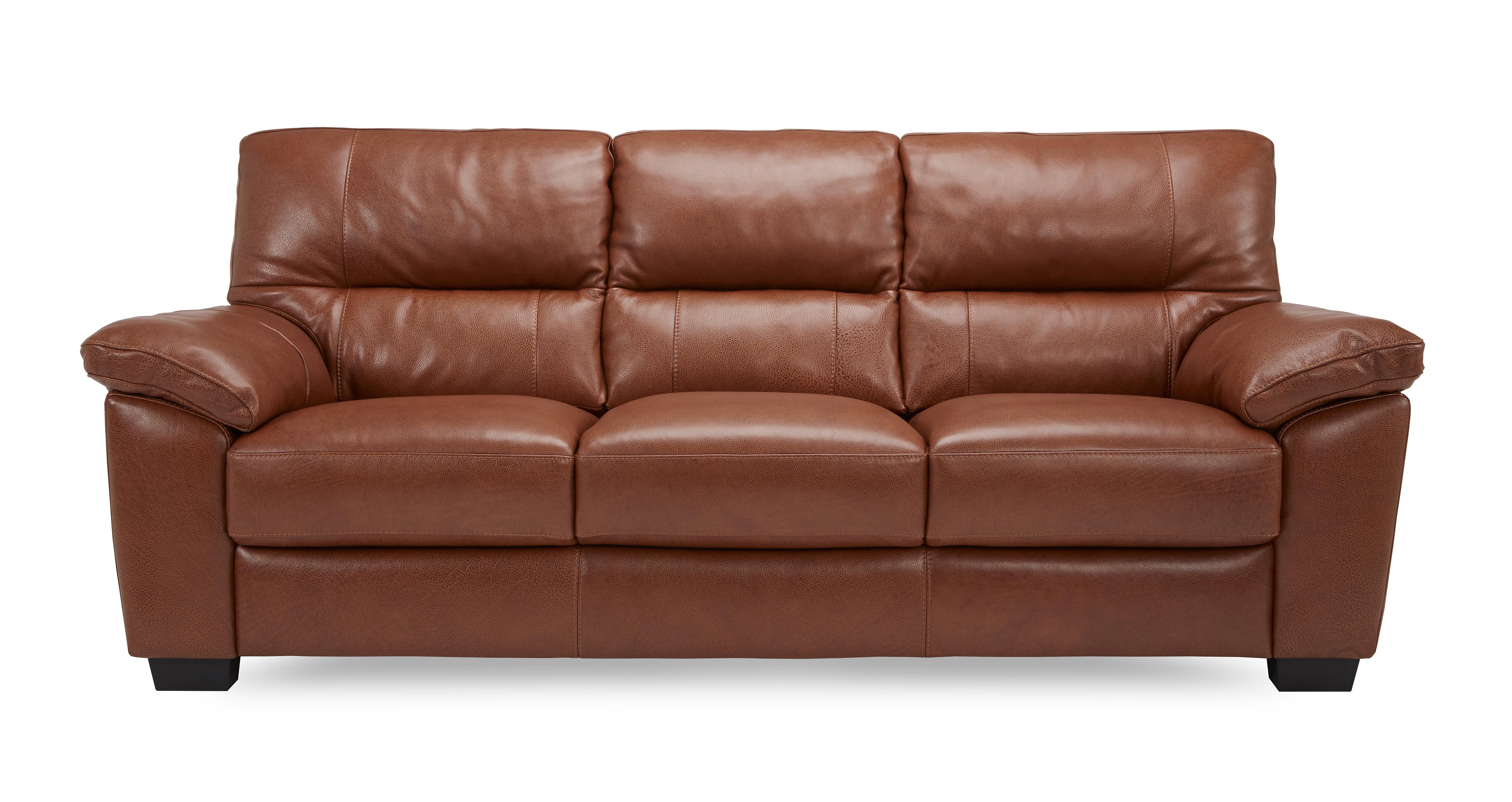 DFS Dalmore 3 Seater Sofa — Brandy