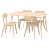 IKEA LISABO / LISABO Table et 4 chaises, plaqué frêne