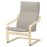 IKEA POÄNG Fauteuil, plaqué bouleau/Knisa beige clair