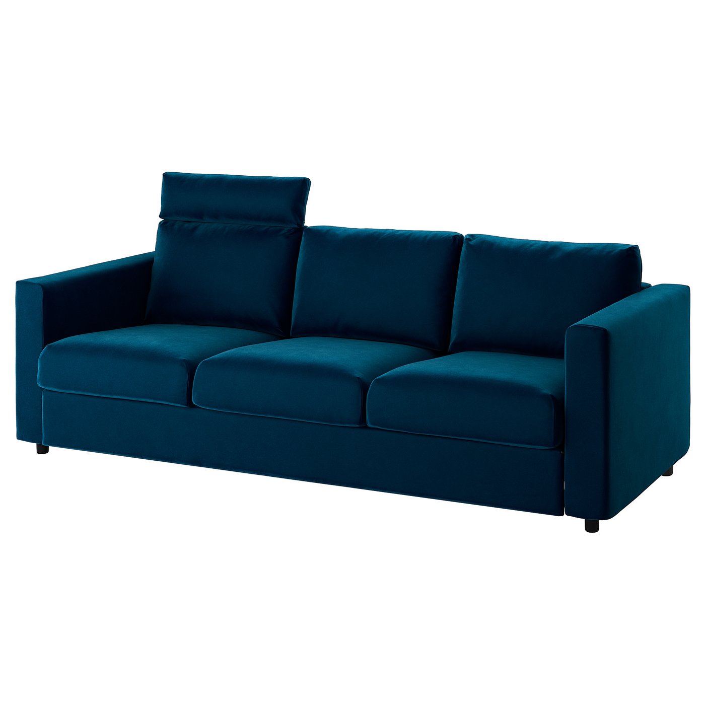 IKEA VIMLE Canapé 3 places avec appuie-tête, Djuparp vert-bleu foncé