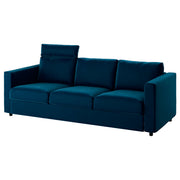 IKEA VIMLE Canapé 3 places avec appuie-tête, Djuparp vert-bleu foncé